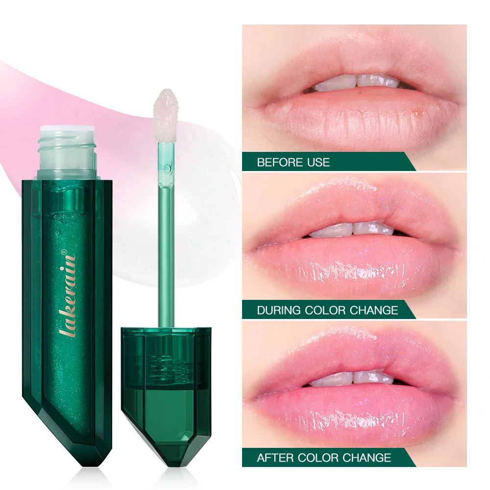 Olio per Labbra Cangiante con Effetto Vetro Istantaneo, Formula Idratante Sensibile alla Temperatura, Tinta Nutriente per Labbra Morbide