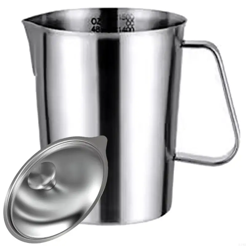 F19B Professional Coffee Milk Jugs 4 Size 500ml 1000ml 1500ml 2000ml Locking Lid Design Durable Nonrust Steel Measuring Cup