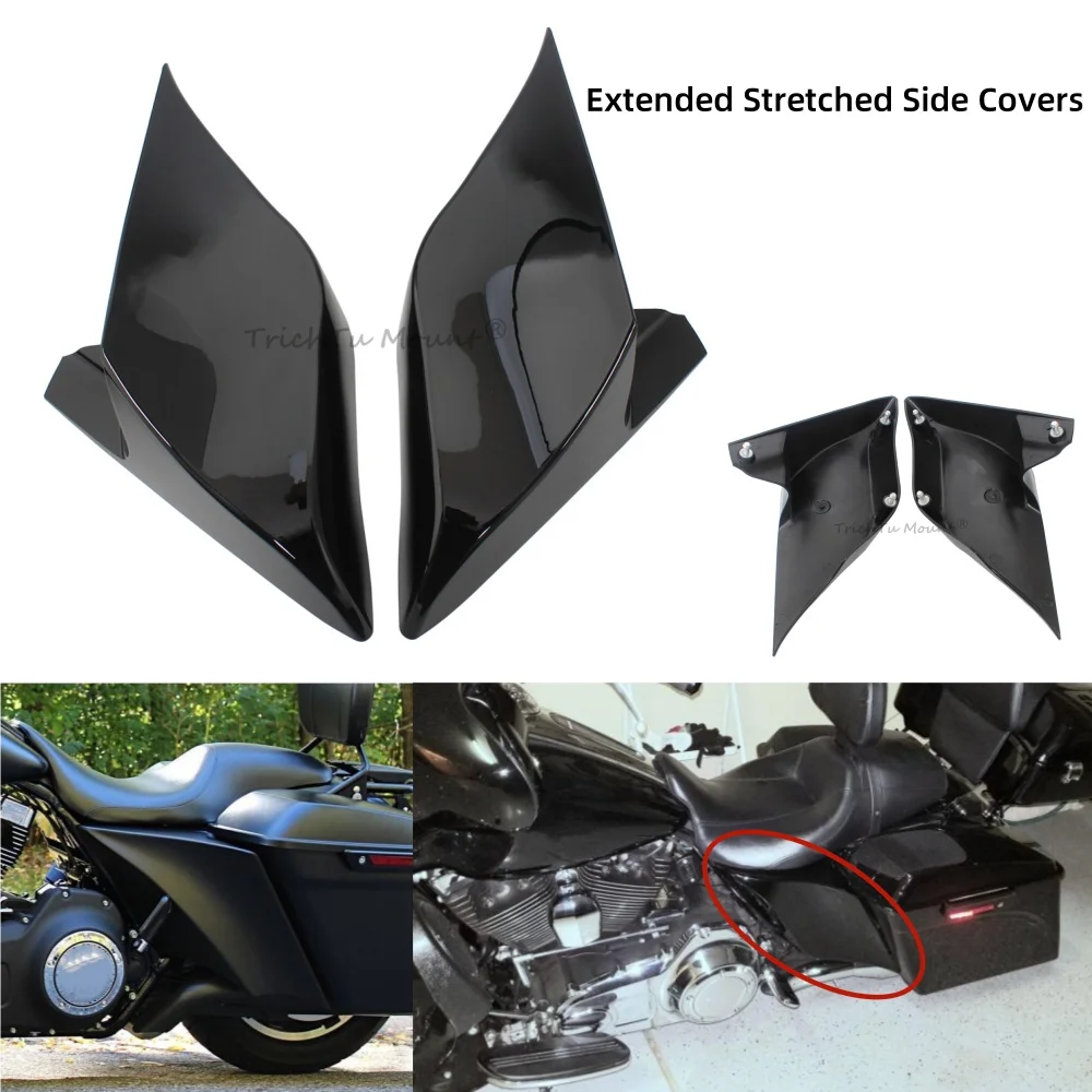 غطاء جانبي ممتد للدراجة النارية من بلاستيك ABS لدراجة Harley Touring Road King Electra Street Road Glide Ultra CVO 2009-2013