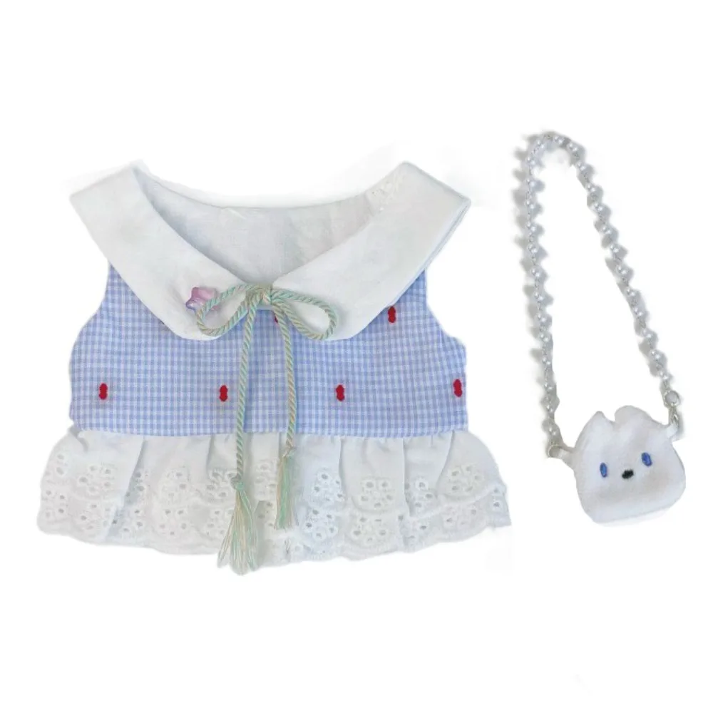 

1 set Princess Dress 10/20cm Cotton Doll Clothes Plaid Skirt Outfit 20cm Cotton Doll's Clothes Cute Mini 10cm Doll Clothes