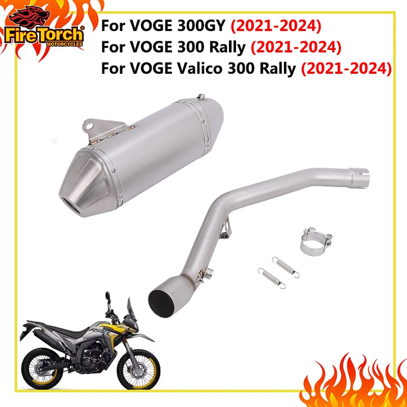 Slip-On-Auspuffanlage für VOGE 300GY Valico 300 Rally 2021 - 2024 Motorrad ohne DB-Killer, Mittelrohr und Schalldämpfer