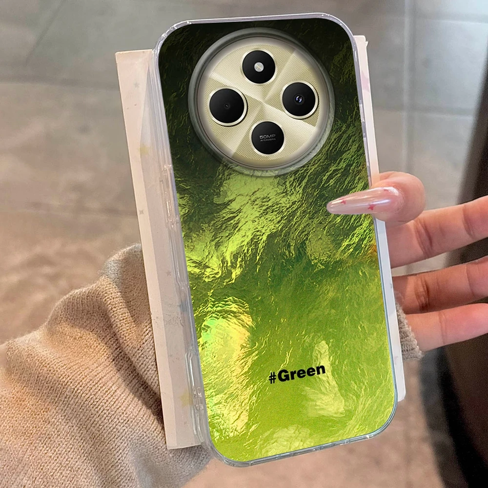 Nero Verde Sfumatura Glacier Texture Cassa Del Telefono Per Xiaomi Redmi 15C 14C 13C Nota 15 14 13 12 11 10 9 8 Pro A3 A2 A1 copertura