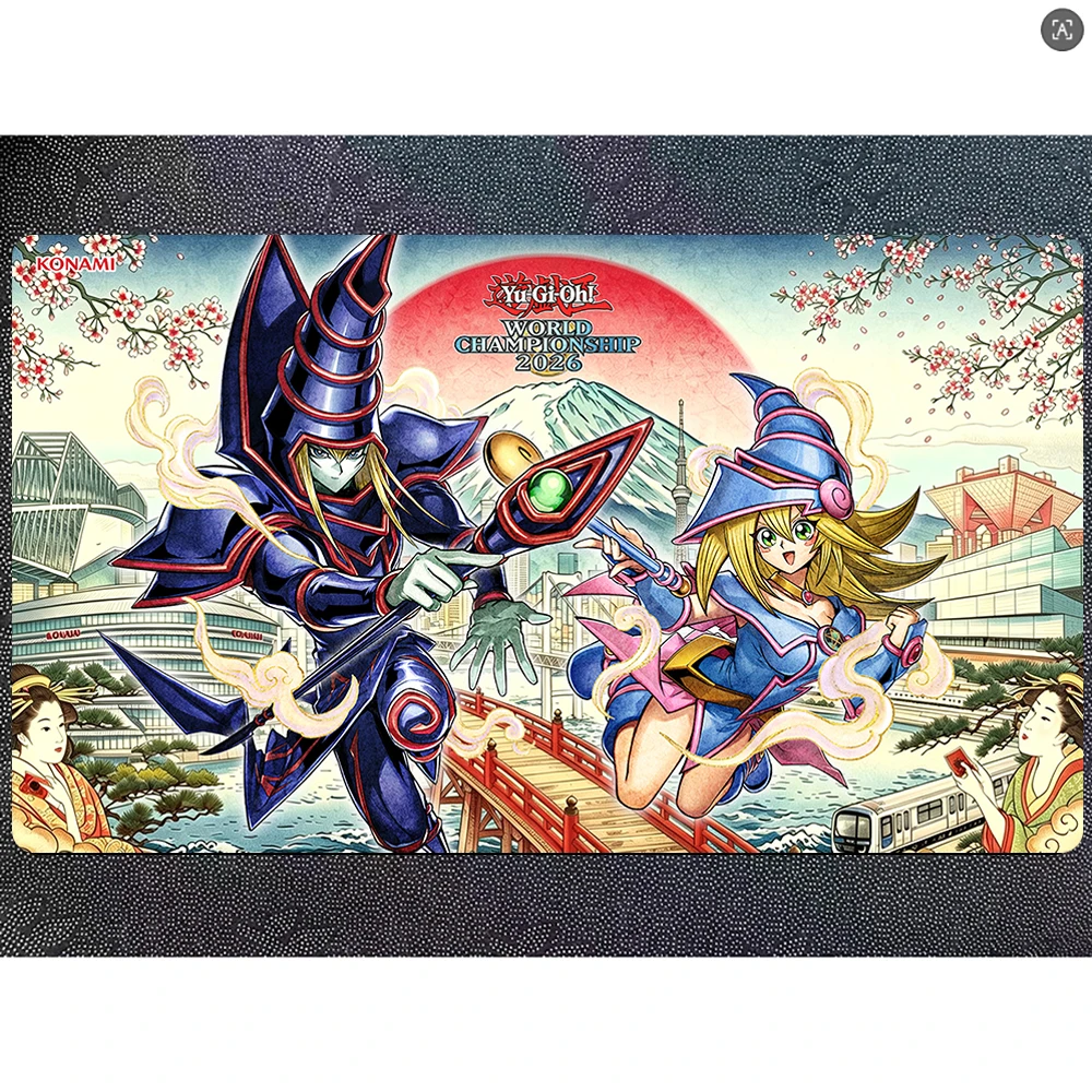 Yu-Gi-Oh Playmat Ukiyo-e Art Variant Dark Magician Dark Magician Girl Card Pad Custom YGO Mat TCG YuGiOh Mat-350