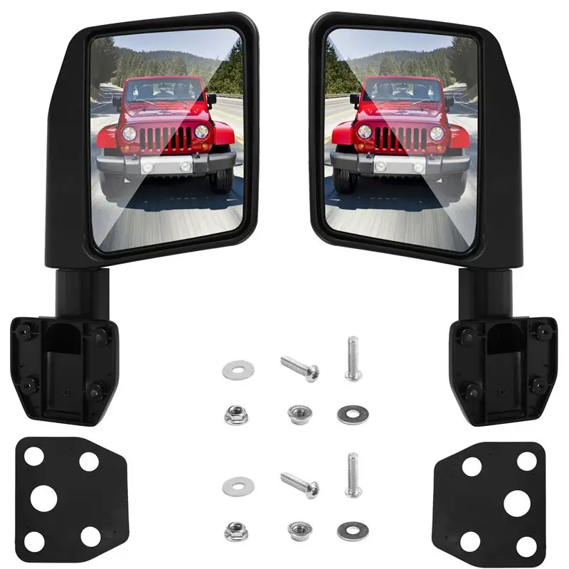 

ABHX-Rear View Mirror Car Door Side Wing Mirror Sansour Side Mirror For Jeep Wrangler JK JL JT 2007-2024