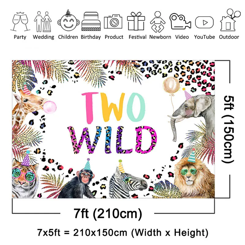 Mocsicka Safari 1er 2o cumpleaños fotografía para fiesta telón de fondo decoración de animales lindos salvajes pancarta pastel Smash Banner