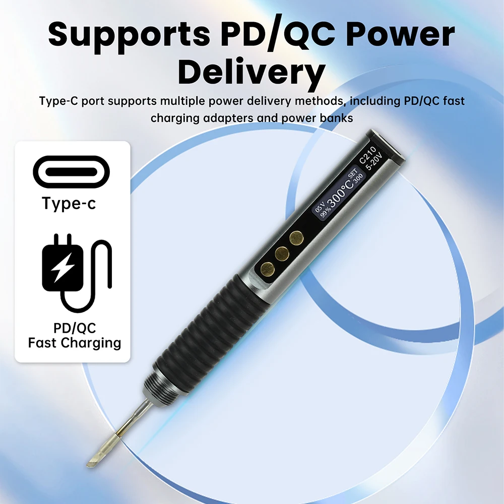 DC 9-20V 휴대용 미니 타입-C USB 가정용 전자 수리 납땜 도구 학생용 전기 납땜 펜