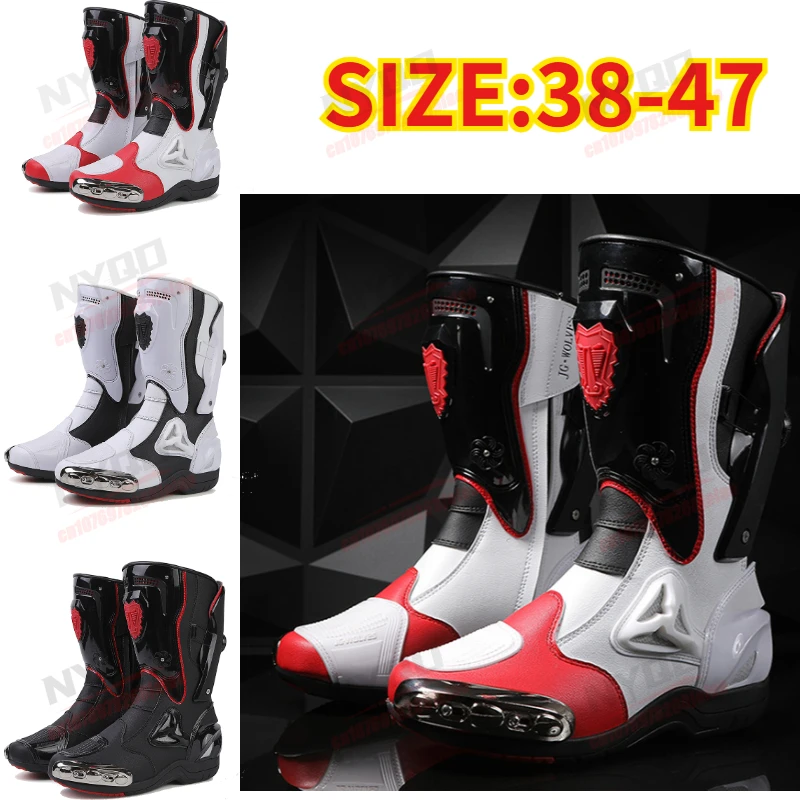

Professional Motorcycle Racing Boots Road & Track Speed Racing Protective Footwear Motocross Riding Shoes for Men