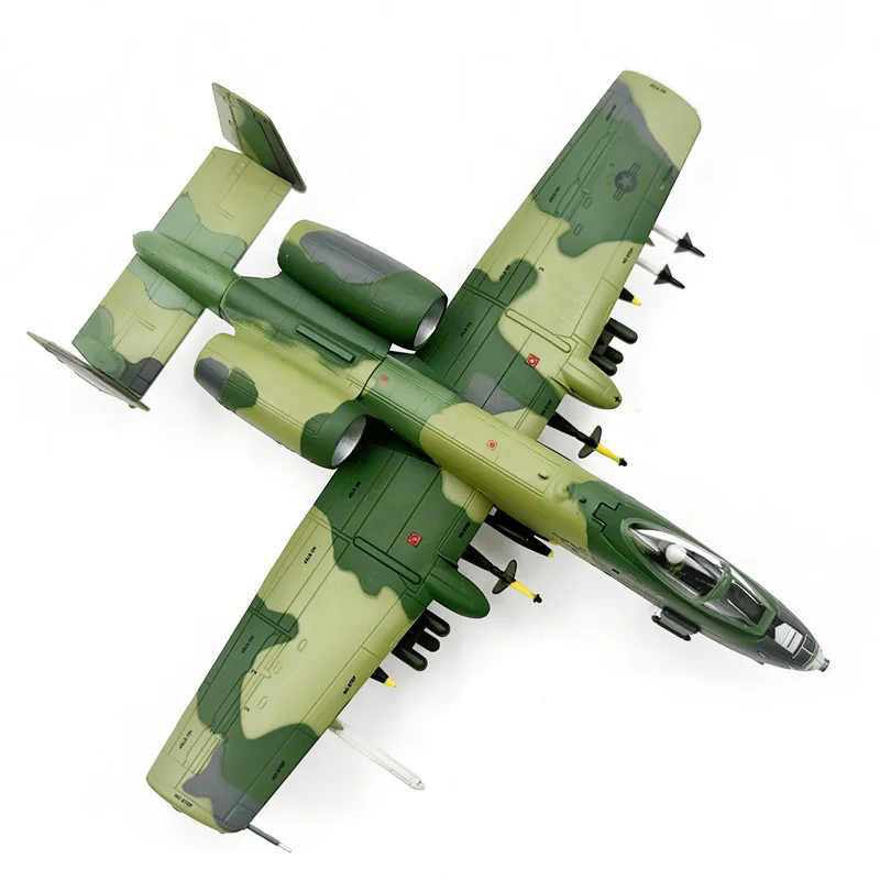 1: 100 US A-10A fighter model jungle camouflage  Alloy Collection Model