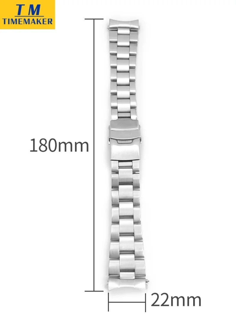 

Silver steel strip 22mm suitable for Seiko SKX007/009 stainless steel curved interface strap