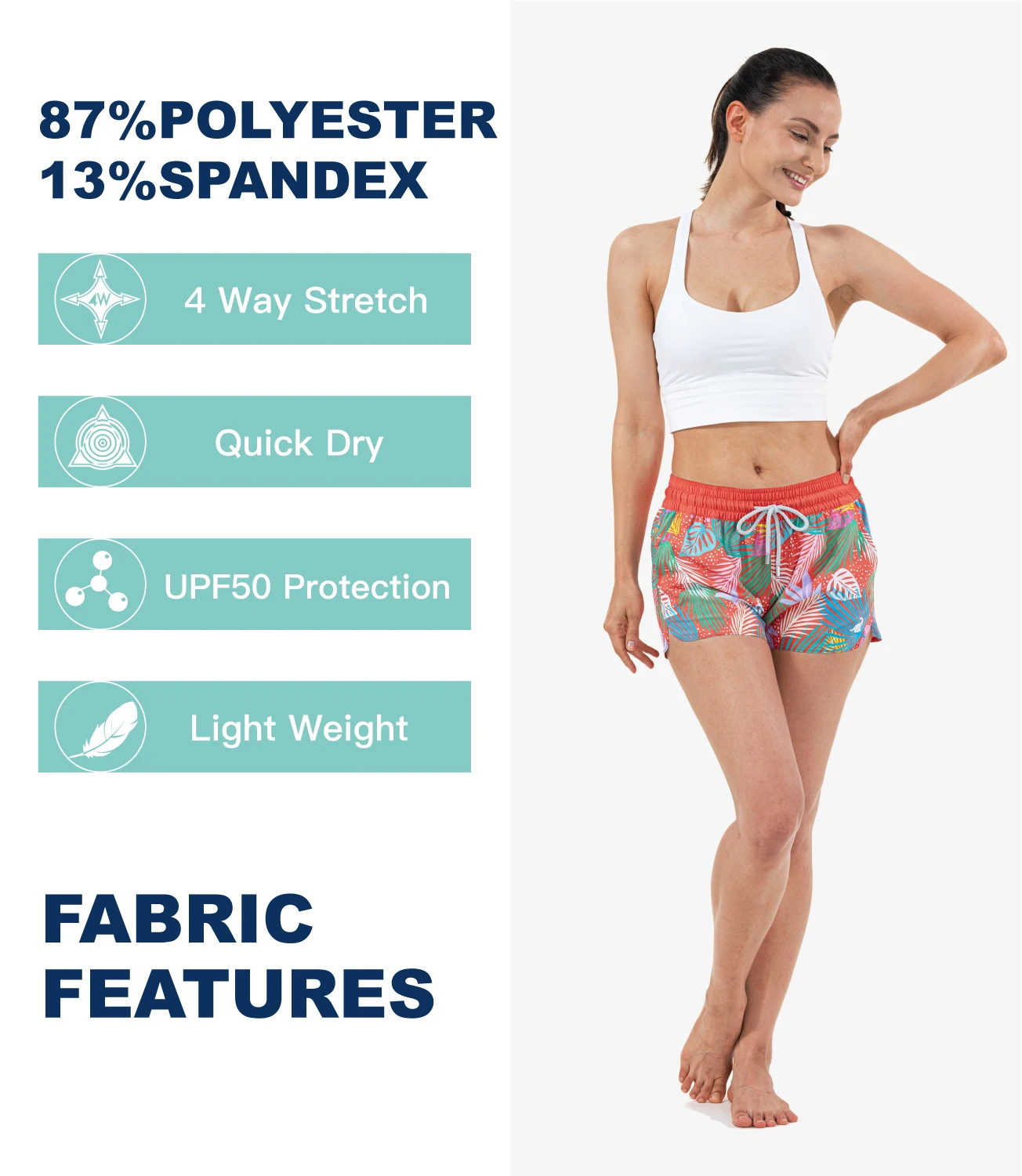 SURFprofits ic Z-Short de surf à séchage rapide pour femme, maillot de bain, bas de plage, été