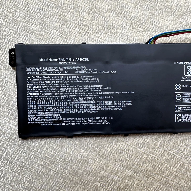 Imagem -03 - Bateria do Portátil Ap20cbl para Acer Chromebook 315 Cb3154h 511 C734 514 Cb514 C815 Rápido Sf314-43-r2r4 R55500u Aspire A515-5