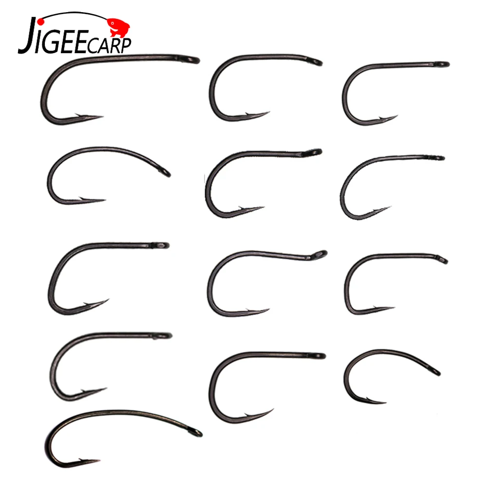 

100pcs Coated Carp Fishing Hooks High Carbon Steel Fishhooks Matt Black Sharrp Carp Hooks with Barb For Hair Rigs