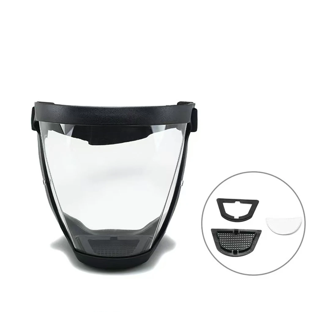 Anti-Fog Full Face Mask with Filter Anti-Splash Droplet Protection Space Spherical Goggles Headwear