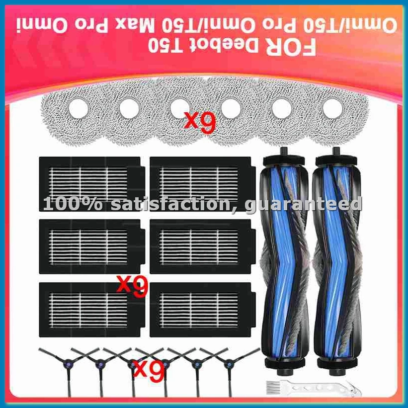 

Аксессуары для робота-пылесоса T50 Omni/T50 Pro Omni/T50 Omni, основные щетки, сменные насадки для влажной уборки-A09G