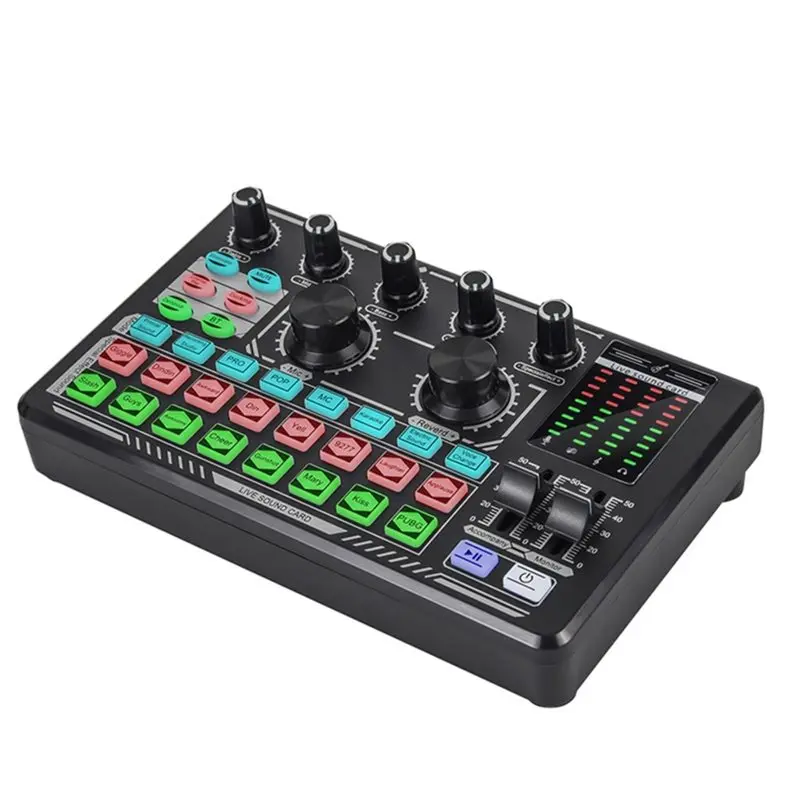 A53M-D996 Audio Mixer Built-In Bluetooth Noise Cancellation Live Sound Card Effects And Studio Voice Changer Equipment