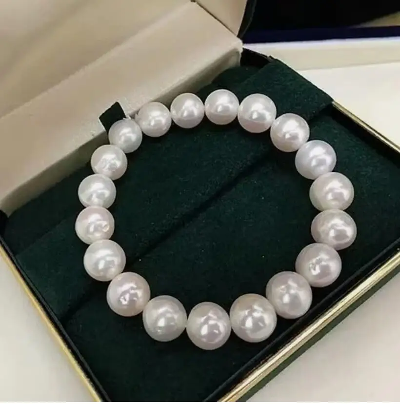

gorgeous 10-11mm south sea natural white pearl bracelet 7.5-8"