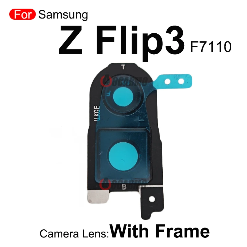 For Samsung Galaxy Z Flip3 F7110 Back Camera Lens And Sticker With Rear Frame Replacement Part