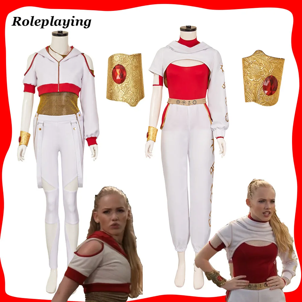 Disfraz de Zombie 3 Nova, disfraz de Cosplay, chaqueta blanca, pantalones, conjunto de pulsera para mujer, traje de fiesta de Carnaval de Halloween de fantasía