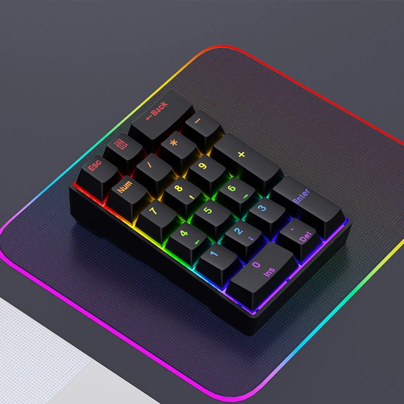 20 Keys Wired Mechanical Numeric Keypad USB Mini Number Pad Fixed Switch Digital Keyboard for Laptop Desktop Accounting Office