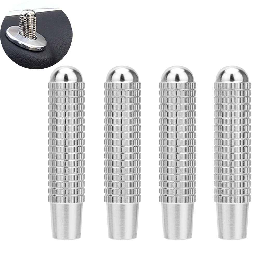 4Pcs Aluminum Alloy Auto Car Security Door Lock Pins For Benz Car Truck Interior Door Lock Knob Pull Pins Automobile Accessories