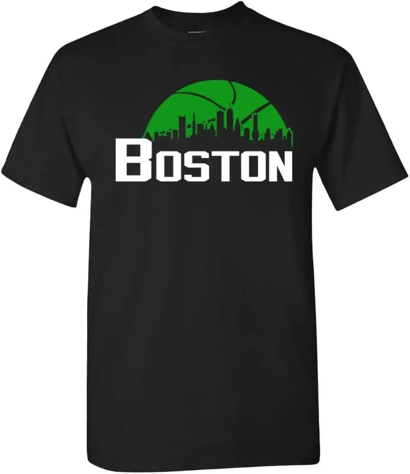 Team Cityscape Skyline Men's T-Shirt For Basketball Fans 100% Cotton Trendy Y2K Short-Sleeve Tee – Soft, Quick-Drying, & Moisture-Wicking; Ideal for Sports or Casual Wear; Great Gift for Christmas or Halloween.
