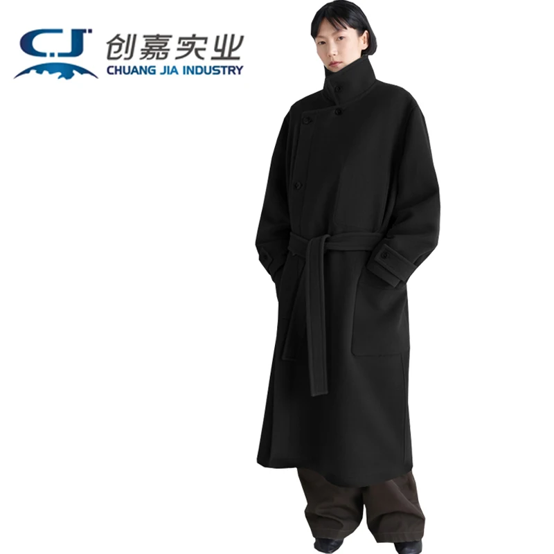 

Высококачественное двустороннее шерстяное женское длинное пальто с завязками, зимняя морозостойкая и теплая элегантная женская одежда