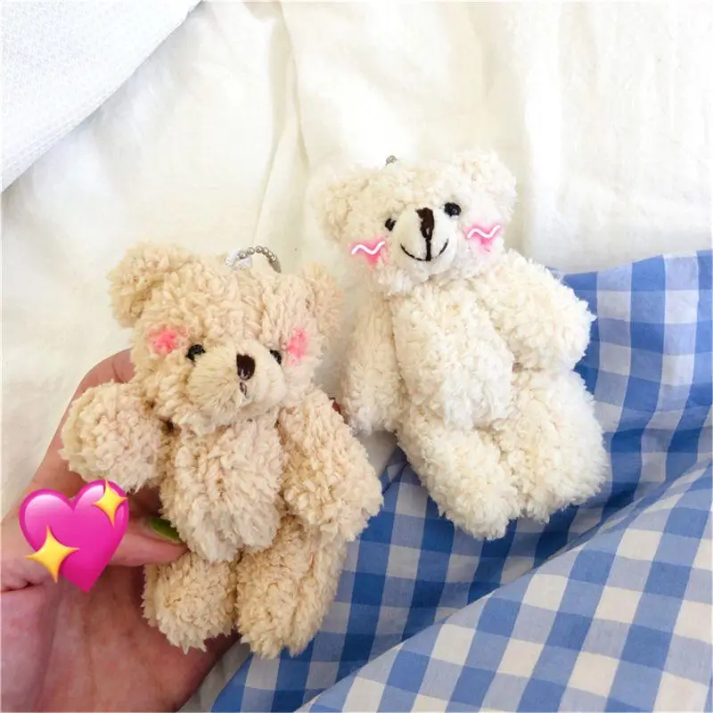 Figurine d'ours en peluche 4X7D, joli Mini porte-clés pendentif pour à main sacs à main