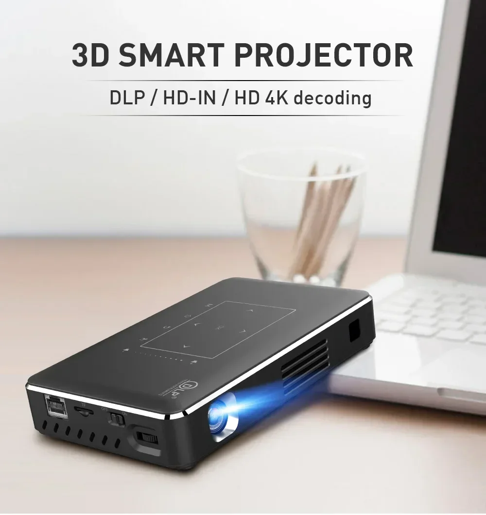 3D 4K Wireless BT Home Theater Video Movie proiettori Full HD 1080P DLP Smart Android Mini LED Wifi proiettore P10 II