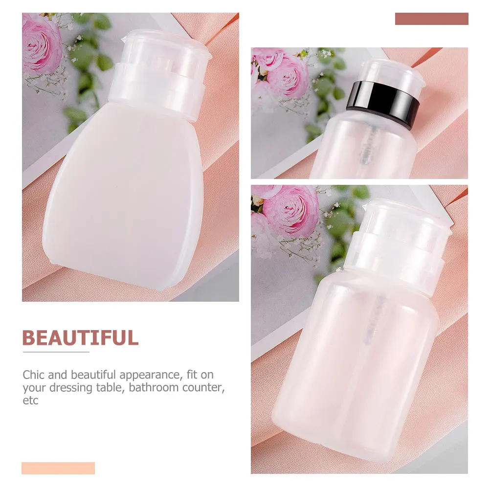 ขวดน้ำยาล้างเล็บ 4 ชิ้น ขนาด 250 มล. คอขวดสีดำ แบบกด ขวดพลาสติกเปล่า สำหรับเดินทาง ใช้สำหรับเจลทำเล็บและโลชั่น