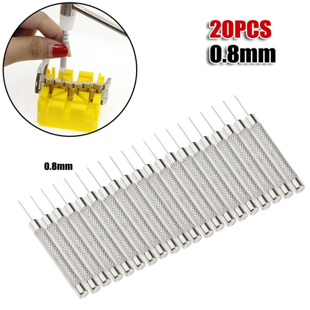 20 Pcs Pin Punch Hand Tools Pin Punch Remove And Adjust Watch Silver Workshop Equipment Aluminum Alloy Durable