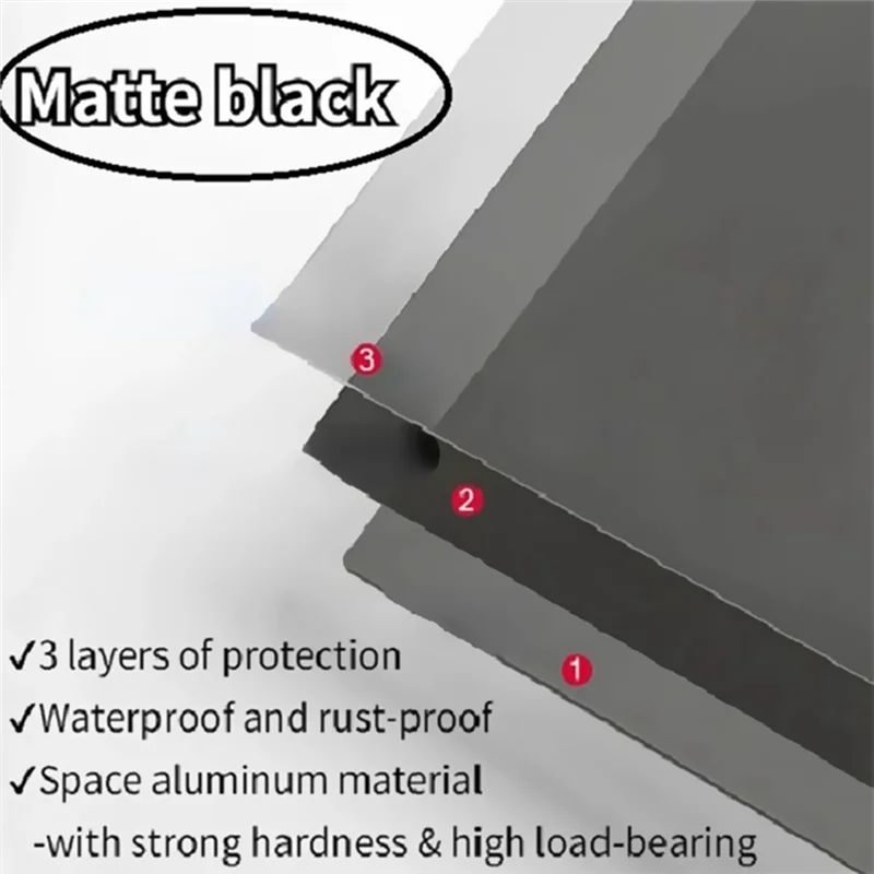 Estante flotante de pared para cocina y baño, estante de almacenamiento con espejo, estantes de esquina de ducha de Metal, organizador de armario para el hogar, color negro