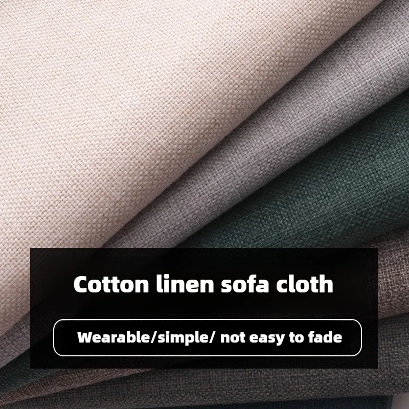 Thick Cotton Linen Fabric Per Meter for Upholstery Pillowcase Tablecloth Stool Cushion Sewing Sofa Cover Cloth Wearable Plain