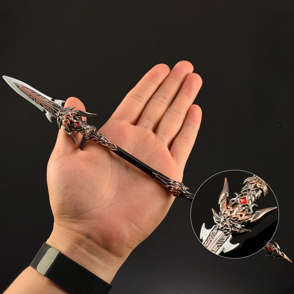 30 cm Naraka: Bladepoint Spear Lance Zhenshanhe Game Randapparatuur Alle Metalen Samurai Zwaarden Wapen Model Speelgoed Collectie Geschenken