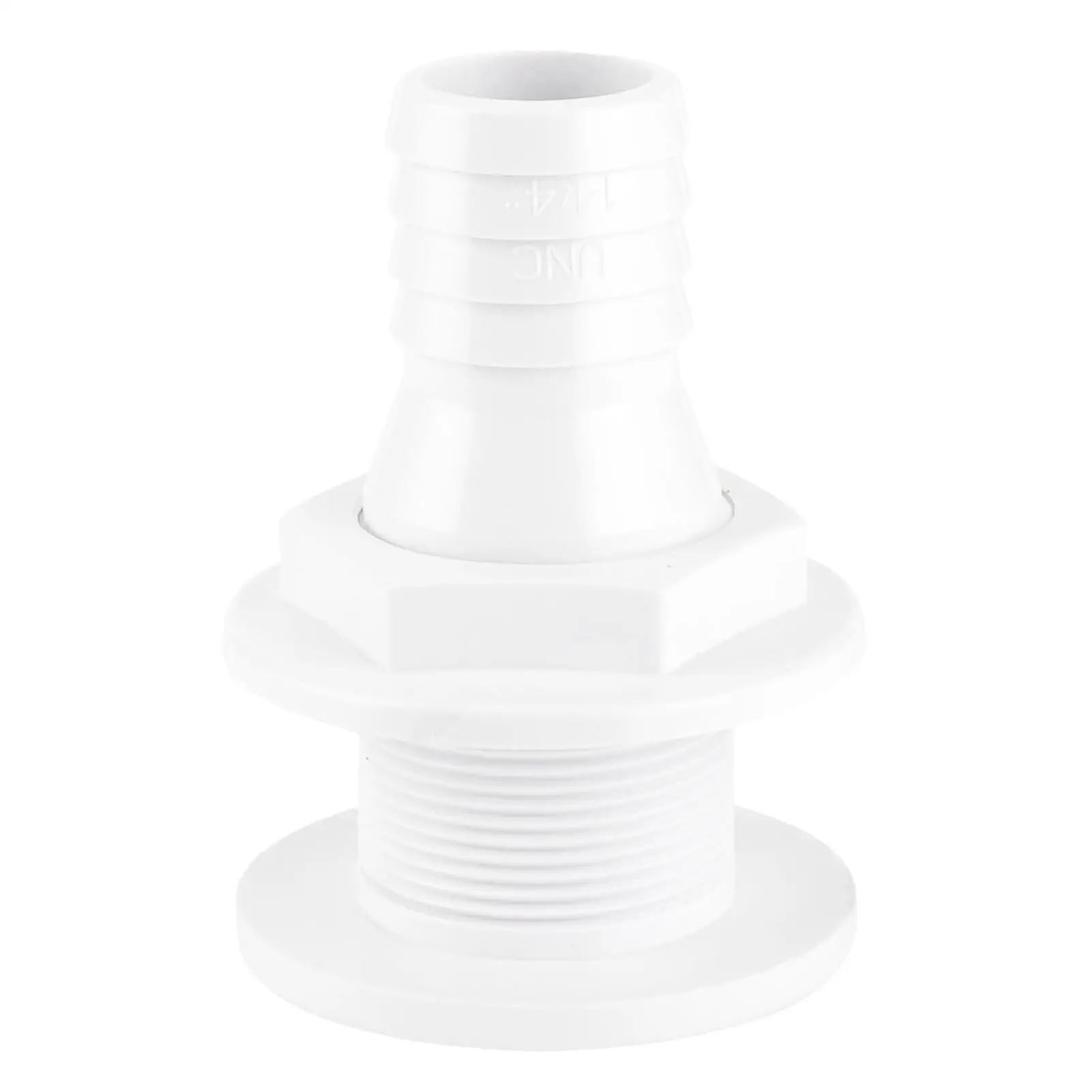 موصل خرطوم بلاستيكي أبيض مقاس 1.25 بوصة من خلال الهيكل لملحقات القوارب البحرية وأجهزة الحرف المائية المتينة