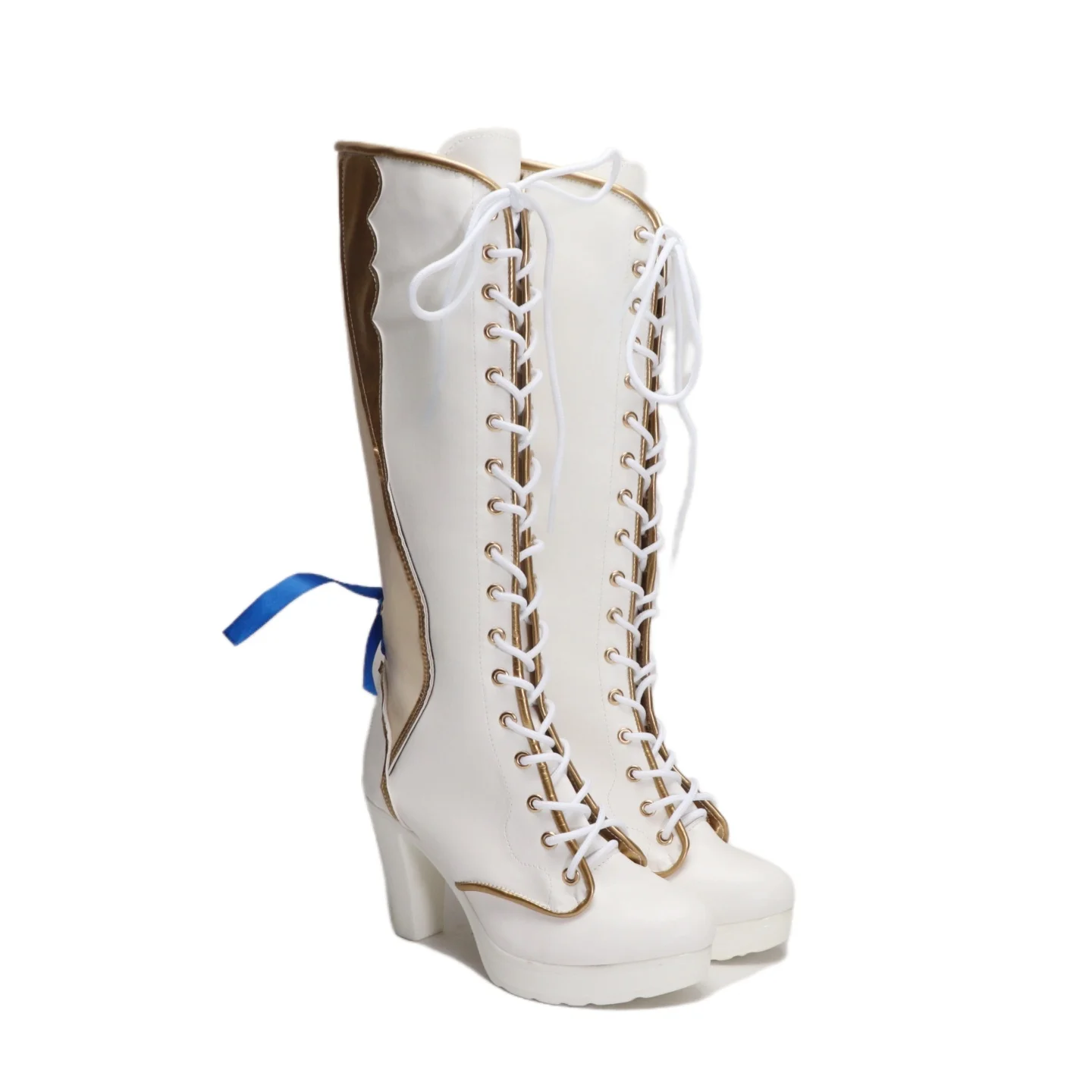 Scarpe cosplay Hebi Virtual YouTuber Stivali Hebi bianchi