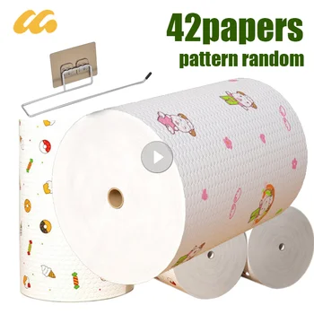 Lazy Person Ściereczka papierowa Jednorazowa ściereczka do użytku na sucho i na mokro Podwójnego zastosowania Ponadwymiarowa rolka Zagęszczona włóknina Kuchnia domowa