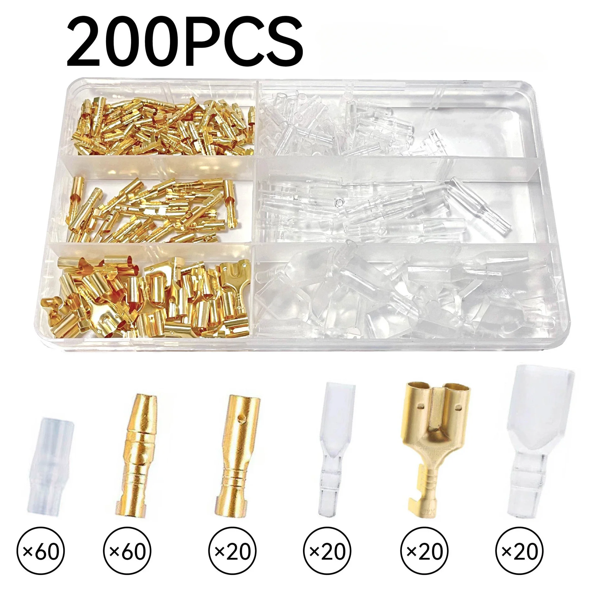 Box Insulated Male Female Wire Connector，Electrical Crimp Terminals Termin Spade Connectors Assorted Kit