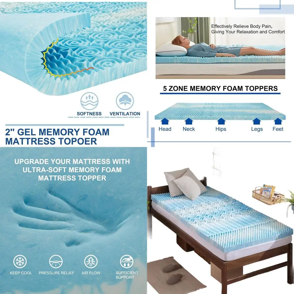 

2-дюймовый наматрасник из пены с эффектом памяти Twin XL, удлиненные наматрасники Twin для односпальной кровати в общежитии колледжа, облегчение давления CertiPUR