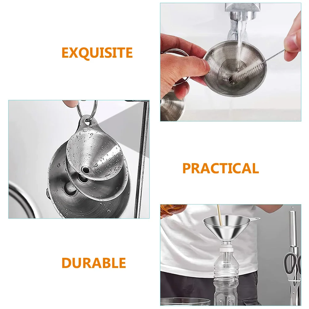 

1 Set Stainless Steel Liquor Dispensing Funnel Oil Vinegar Transferring Wide Mouth Bottle Filler Large Spout Cooking