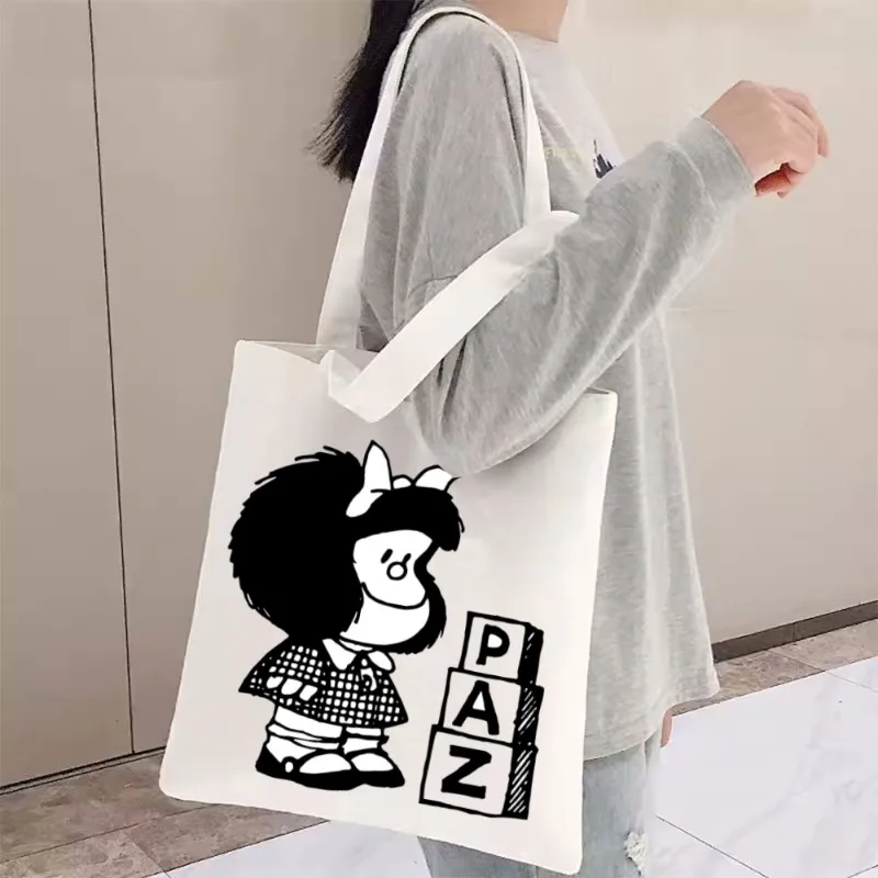 Mafalda Women Shoulder Bags Print Canvas Handbag The Ears Tour Luggage Bag, Fashion Tote Bag,Taylor Merch Shoulder Bag