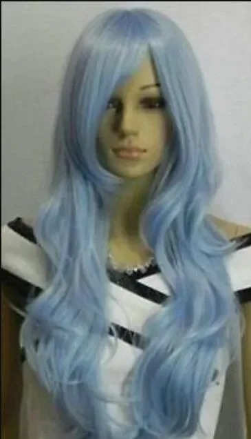 Light Blue Long Wavy Cosplay Women’s Wig