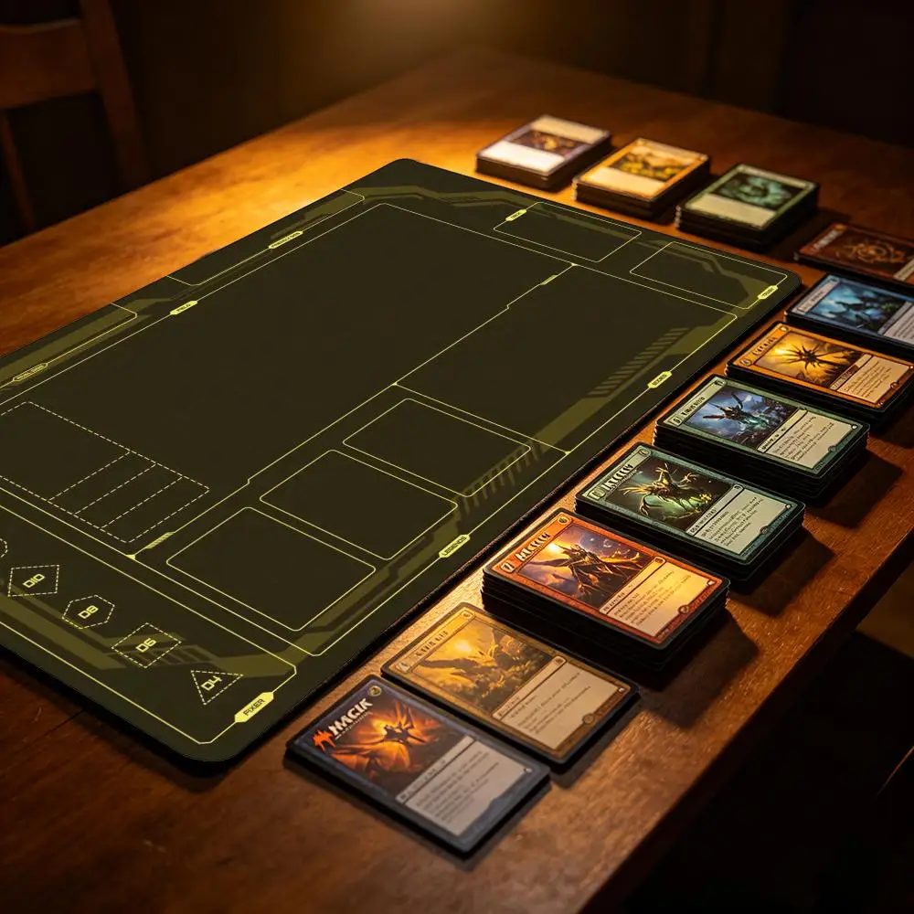 Futuristic Card Playmat with Magic Zones Game Mats Tabletop rug TCG Card Battles Commander Gaming Mousepad Duel deskmat Beginner