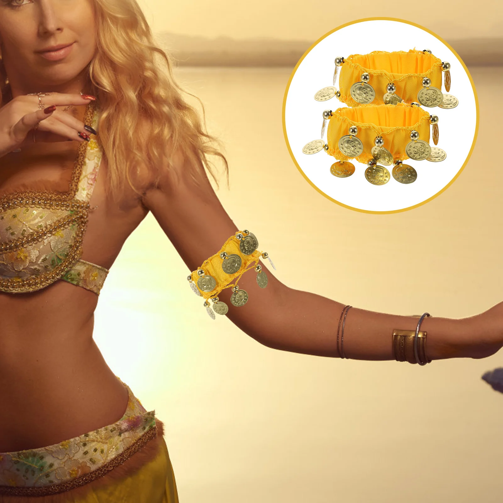 

Dance Wrist Cuff Ankle Chiffon Bracelet Band Durable Long Lasting Use Chic Smooth Texture Belly Dance Wrist Band