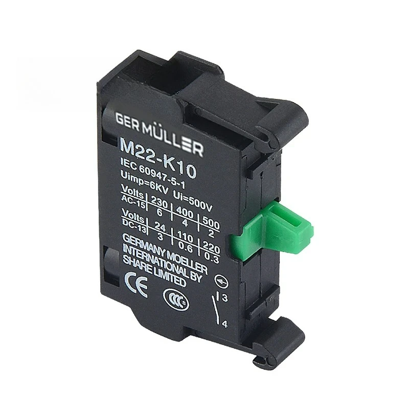 10PCS GER MULLER M22-K10 M22-K01 Contact Module Normally Open or Normally Closed Contactor