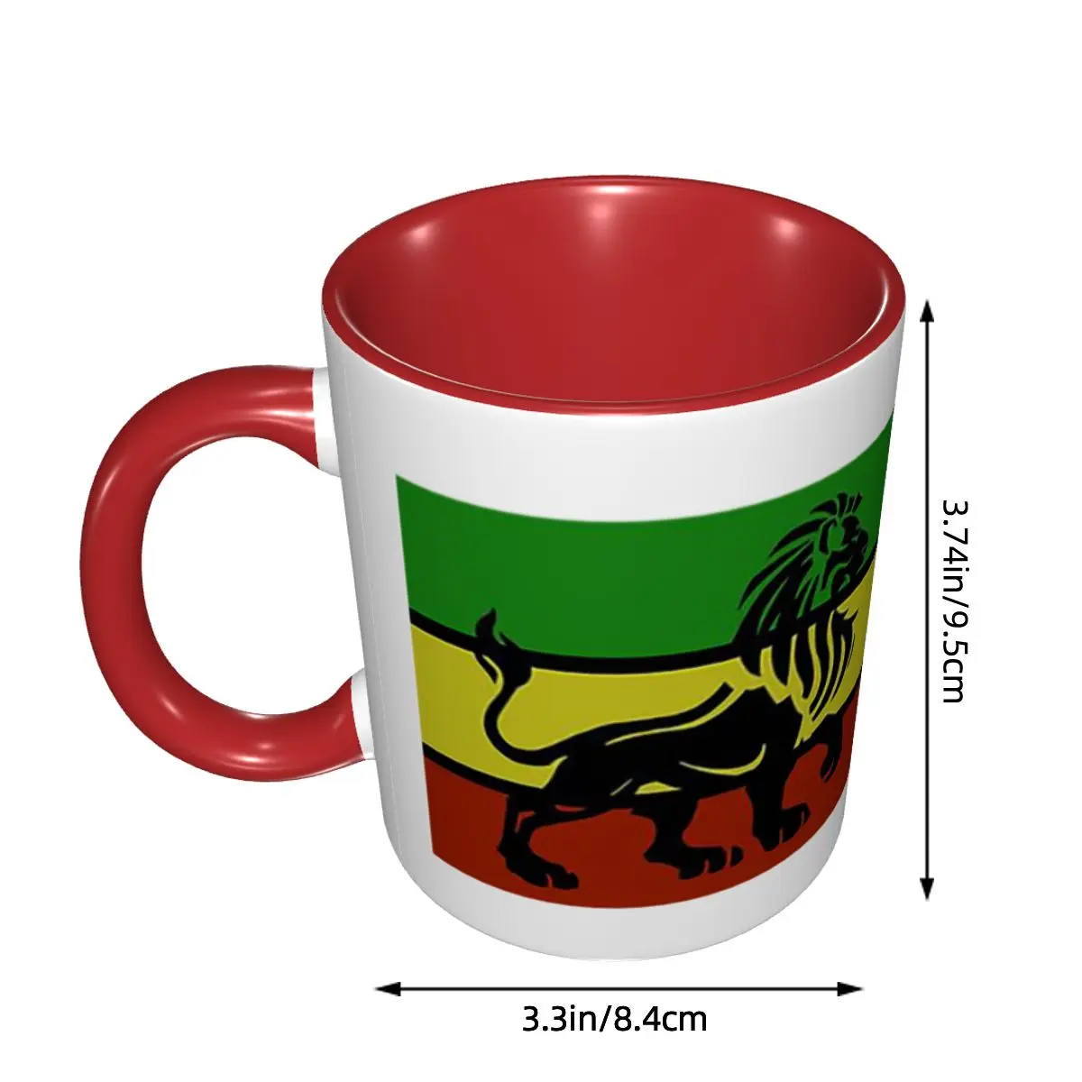 Black Rasta Lion On Rasta Flag Jamaican Reggae Design Mug Funny Ceramic Coffee Cups Tea Mugs Milk Cup Drinkware Gift