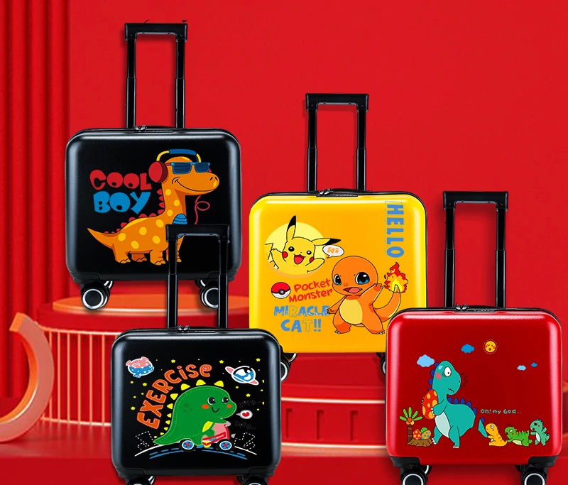 Children's Luggage Cartoon Dinosaur Mount Trolley Suitcase Password Suitcase Trolley Suitcase