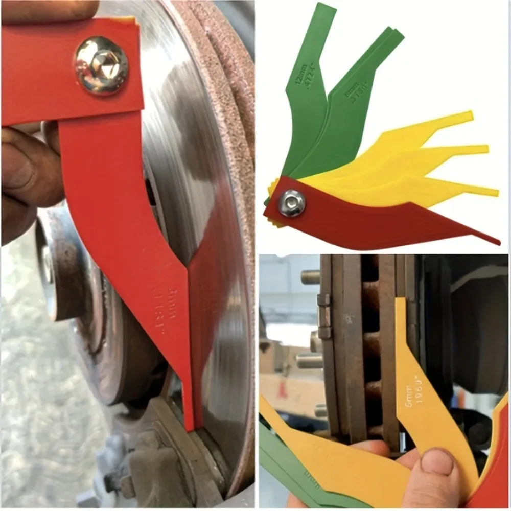Brake Pad Measuring Tool Gauge Feeler Tester Scale Lining Thickness Wear Meter Thickness Gauge Handy Measuring