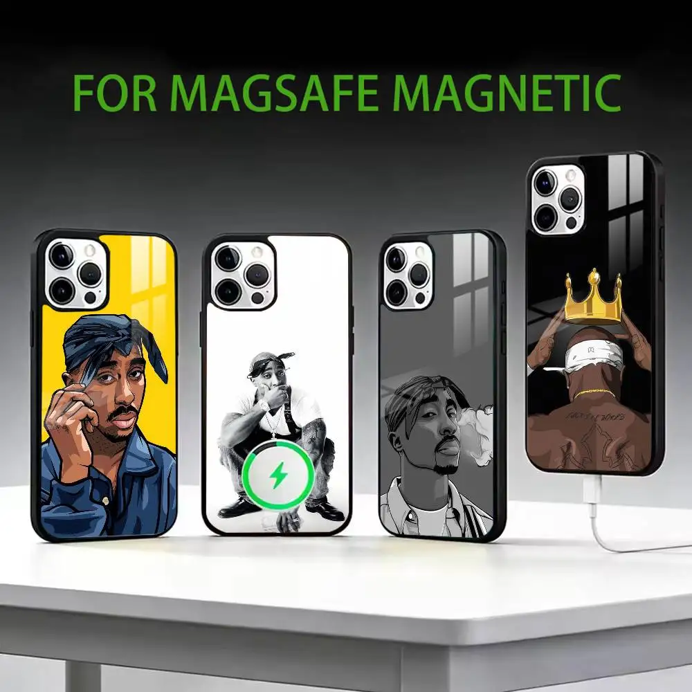 

Rapper t-Tupac 2pac Phone Case For iPhone17,16,15,14,13,12,11 Plus,Pro Max Magnetic For Magsafe Wireless Charging