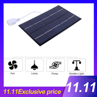 1pc USB Solar Panel 5W 5V DIY Solar Charger 88x142mm for 3-5V Battery/Mobile Phone Charging Accessories
