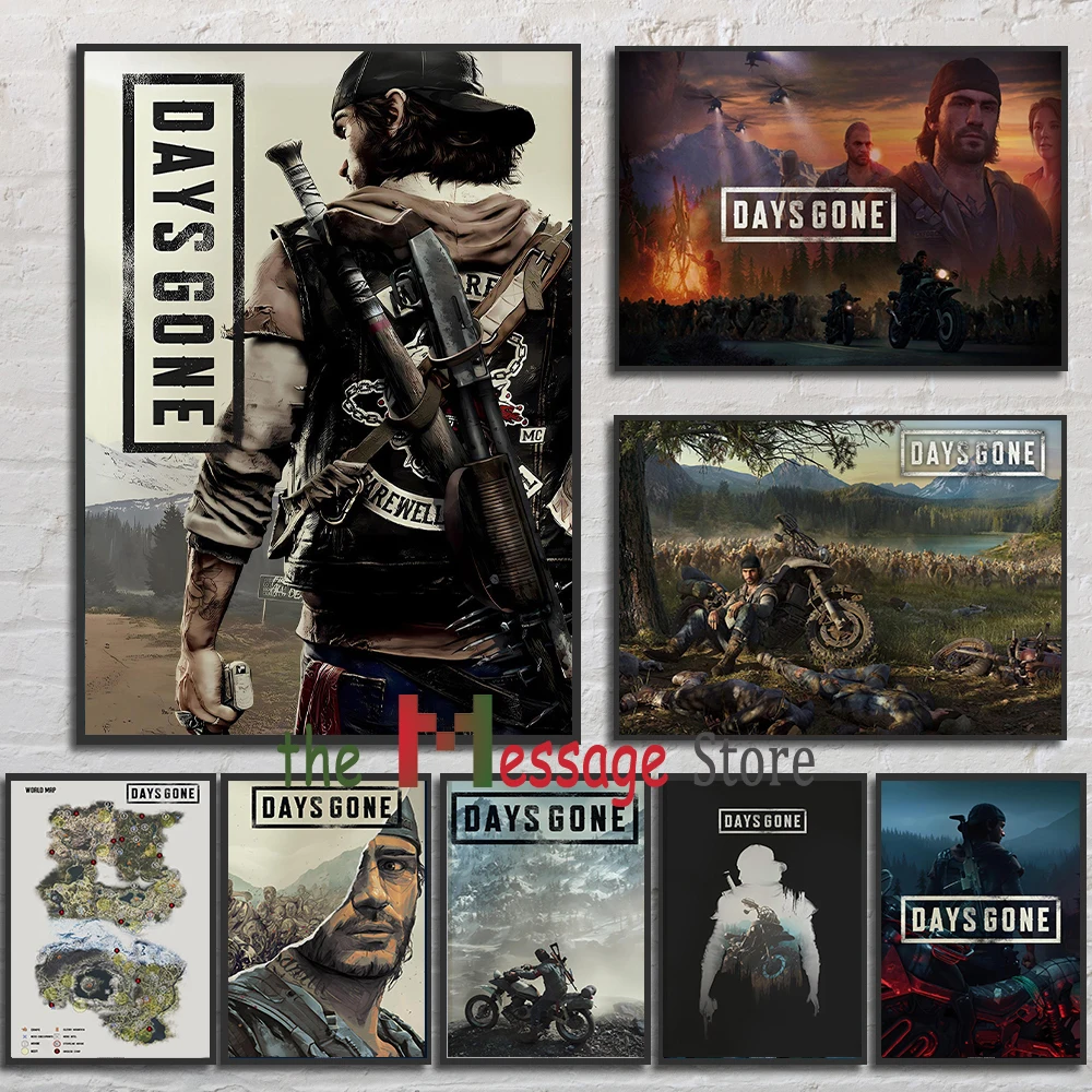 Póster de Days Gone impreso en lienzo, decoración artística de pared para videojuegos Days Gone, decoración de Bar de Internet para sala de juegos, impresiones artísticas para habitación de hombres